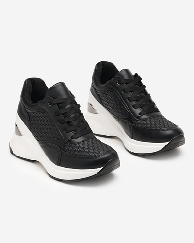 OUTLET Pantofi sport de dama negri pantofi sport pe toc interior Renel - Incaltaminte