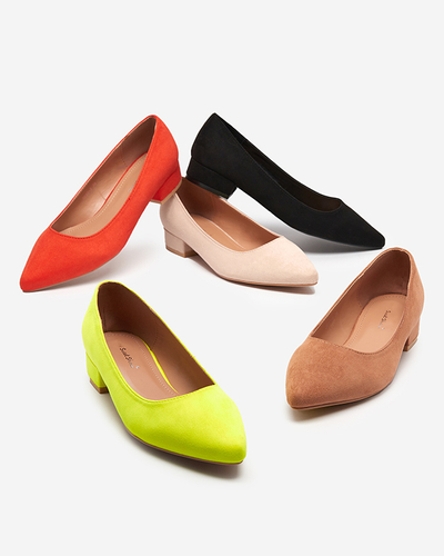 Pompe maro deschis cu toc plat Czinni - Incaltaminte