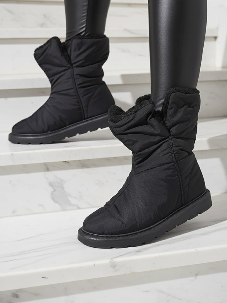 Luna Elegante Botine de Iarnă Negre