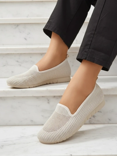 Moda Bella Pantofi Damă Bej cu Talpă Joasă