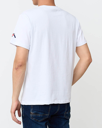 Tricou cu imprimeu alb pentru bărbați - Îmbrăcăminte