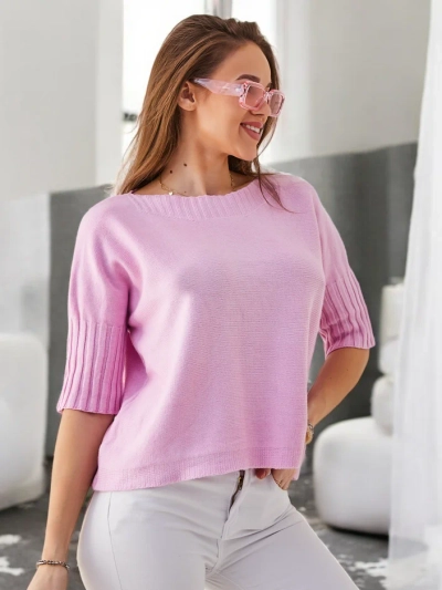 Pulover din viscoză pentru femei Royalfashion cu mâneci scurte