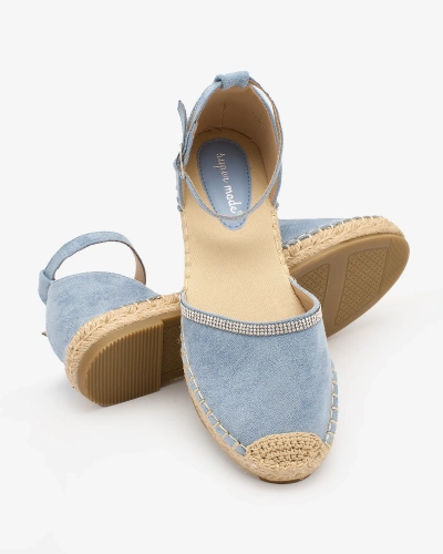 OUTLET Royalfashion Espadrile de damă cu zirconii în albastru Rieta