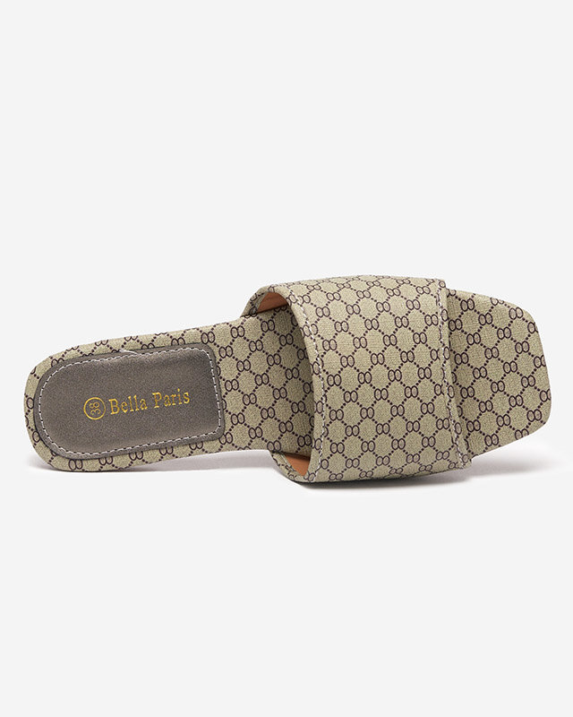 OUTLET Papuci dama kaki cu model Reverdi - Pantofi