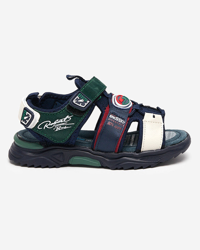 Sandale pentru băieți bleumarin și verde cu Velcro Roser-Footwear