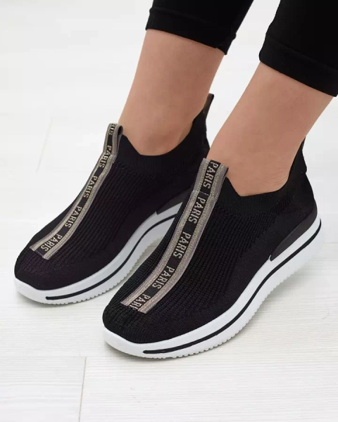 Pantofi sport slip-on de damă cu litere în negru Cerppa- Footwear