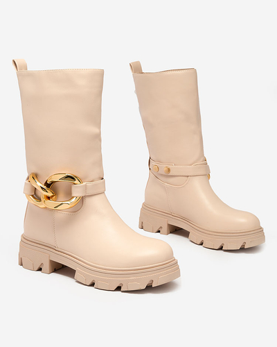 Botine de damă cu izolație Mekira camel - Încălțăminte