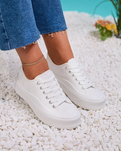 Royalfashion White Luceri platform sports sneakers