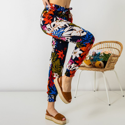 Pantaloni de femei PLUS SIZE cu modele colorate - Haine