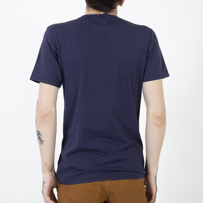 Tricou bărbătesc din bumbac albastru cu imprimeu - Îmbrăcăminte