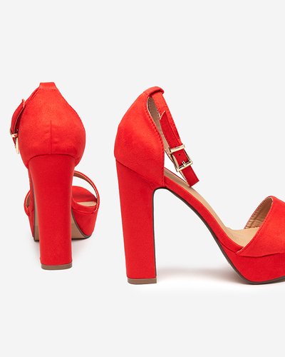 Sandale de damă portocalii cu toc mai înalt Cerista - Încălțăminte