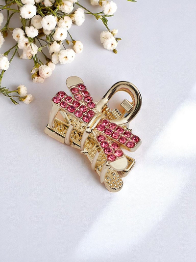 Royalfashion Agrafă de păr cu pietre strălucitoare, agrafă aurie