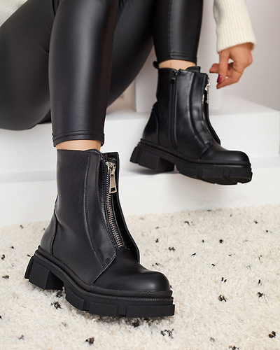 OUTLET Cizme înalte negre izolate pentru femei Slovys- Footwear