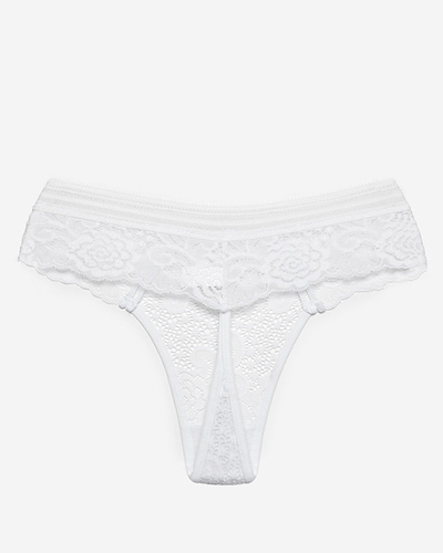 Chiloți tanga damă albă din dantelă - Lenjerie intimă