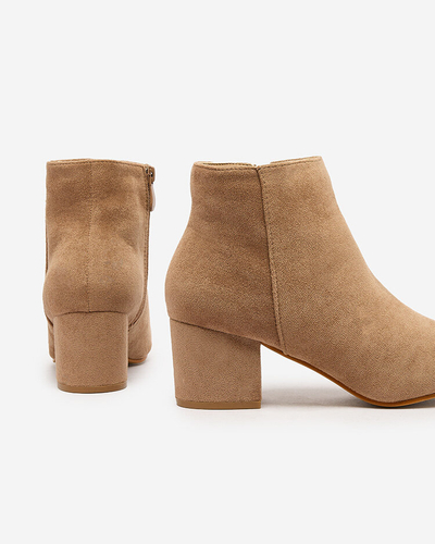 Royalfashion Cizme cu tocuri joase pentru femei maro deschis Referra