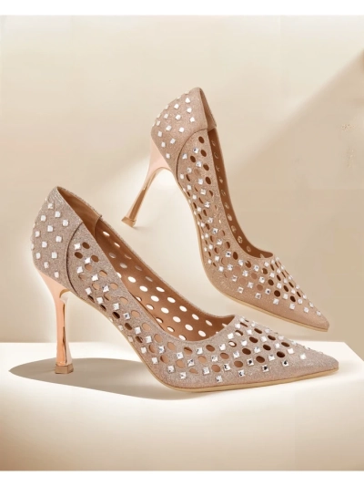 Royalfashion Pantofi cu toc perforați pentru femei Ecatte
