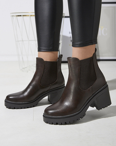 OUTLET Cizme de damă maro închis pe post de cizme Foccillo- Footwear