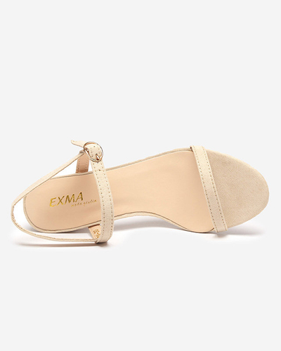 OUTLET Sandale de dama pe post in bej Usopi- Incaltaminte