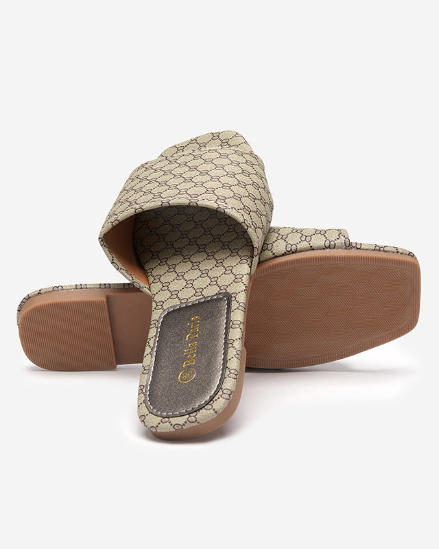 OUTLET Papuci dama kaki cu model Reverdi - Pantofi