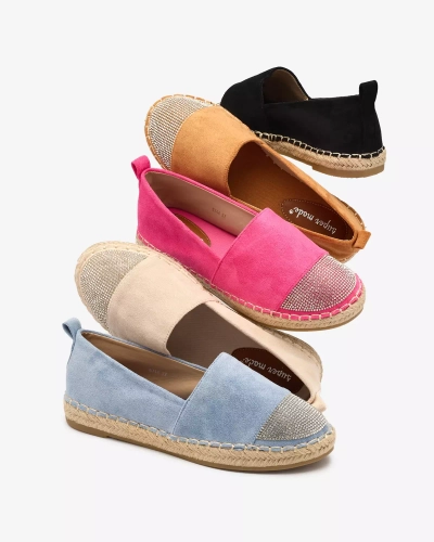 Royalfashion Espadrile de damă bej cu zirconii Iterica
