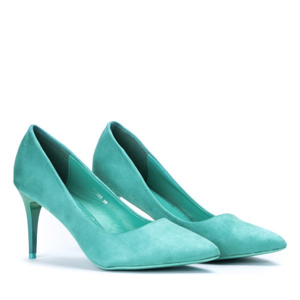 Czółenka na szpilce z eko zamszu w kolorze morskiej zieleni Camoa - Obuwie