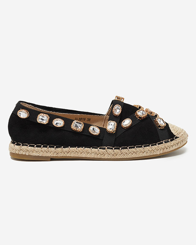 OUTLET Espadrile de dama negre cu cristale Wamba - Incaltaminte