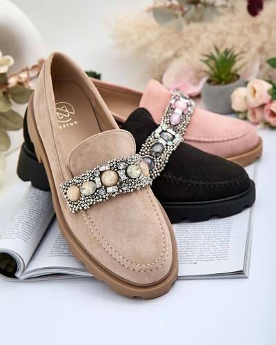 Royalfashion Mocasini de damă cu zirconii colorate Nel