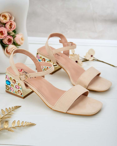Royalfashion Sandale de damă pe postament cu cristale Ohvare