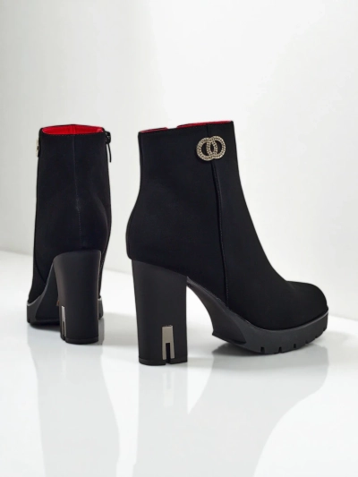 Botine Stella Negre Elegante cu Toc