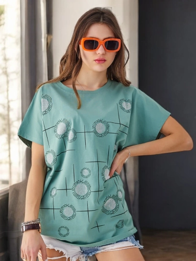 Tricou din bumbac pentru femei Royalfashion cu imprimeu