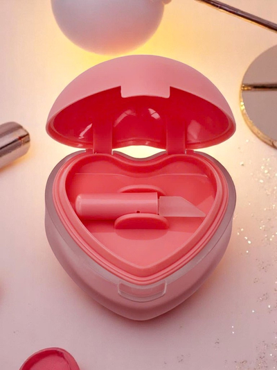 Ruj și blush 2-în-1 într-un borcan în formă de inimă Peach Rose