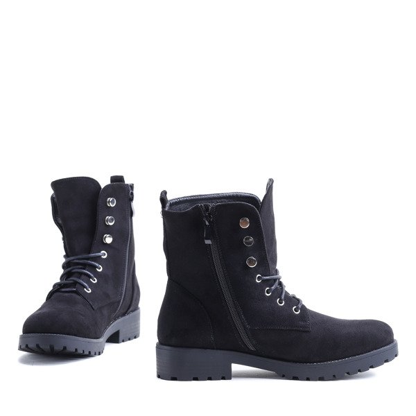 Czarne, ocieplane traperki Parker- Obuwie