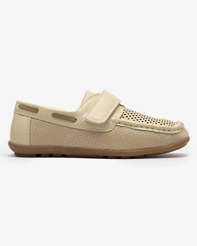 Mocasini traforați pentru copii, bej Nexxc- Footwear