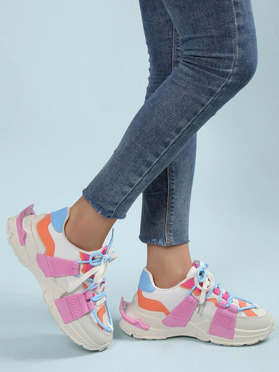 Royalfashion Sneakers de sport pentru femei cu inserții din cauciuc Bubble