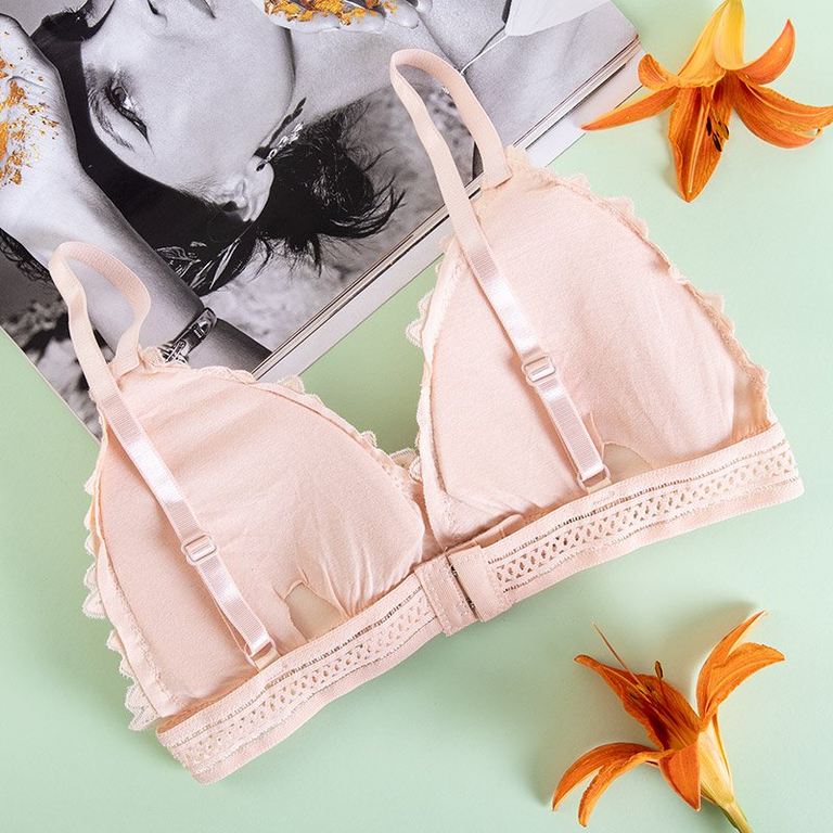 Sutien dama din dantela bej - Lenjerie de corp