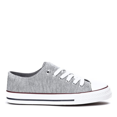 Szare trampki z materiału tkaninowego Greyana - Obuwie