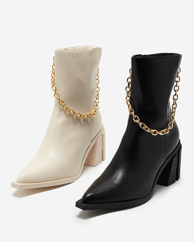 Cizme crem pe stâlp cu lanț Somlid - Încălțăminte