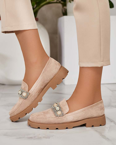 Royalfashion Mocasini de damă cu zirconii colorate Nel