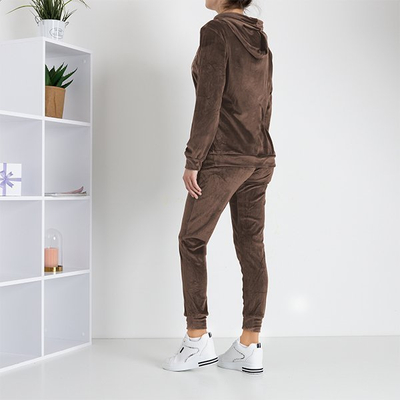 Hanorac de dama maro cu inscripție - Îmbrăcăminte