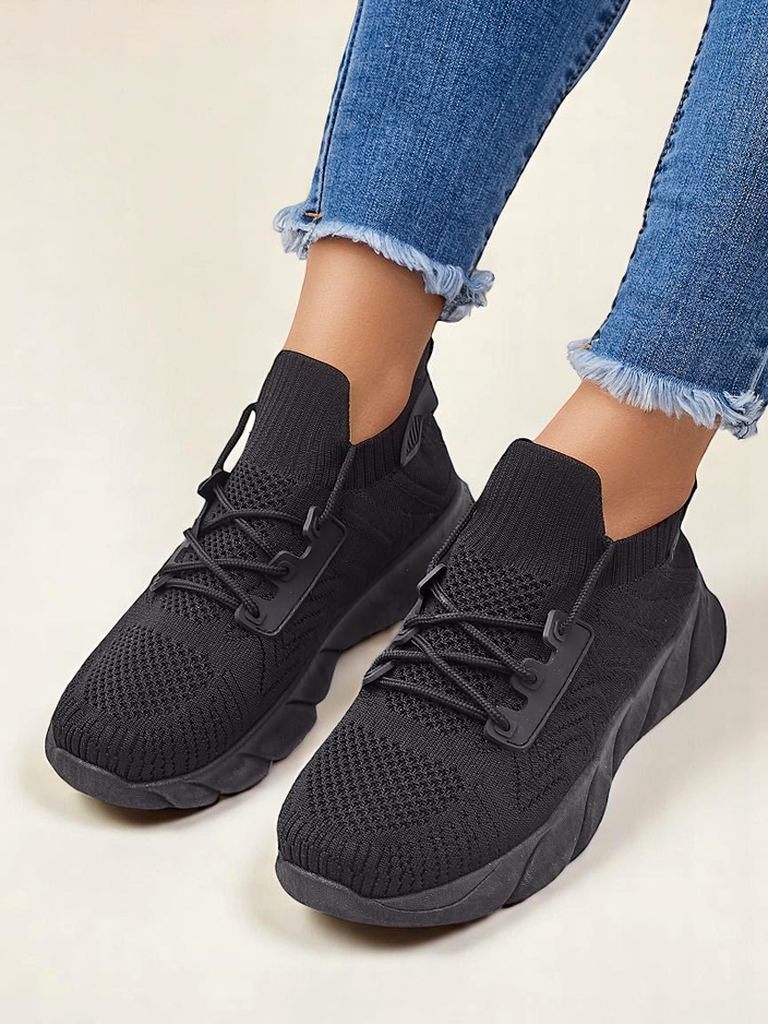 Royalfashion Pantofi sport din material textil pentru femei cu șireturi Amaney