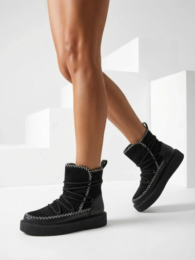 Royalfashion Cizme de zăpadă cu șireturi pentru femei Siozi