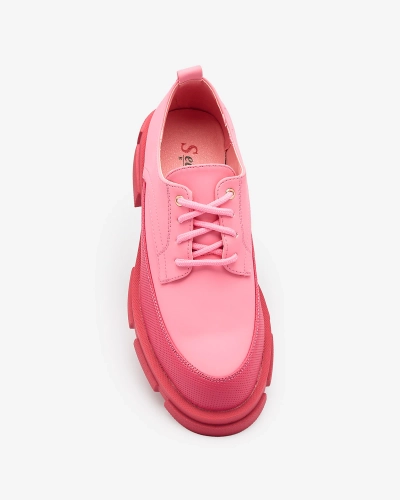 Royalfashion Pink Femei mată Half Boots pe talpă solidă Trendy Chunky