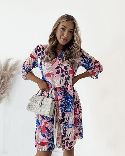 Royalfashion Rochie mini cu motive florale pentru femei