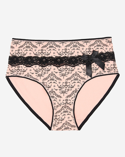 Slip de dama cu imprimeu roz PLUS SIZE- Lenjerie intima