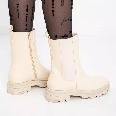 OUTLET Cizme inalte dama bej de la Dolfina - Incaltaminte