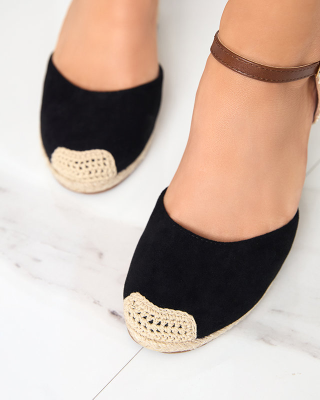 Sandale cu pană de damă din piele ecologică Toleka - Pantofi