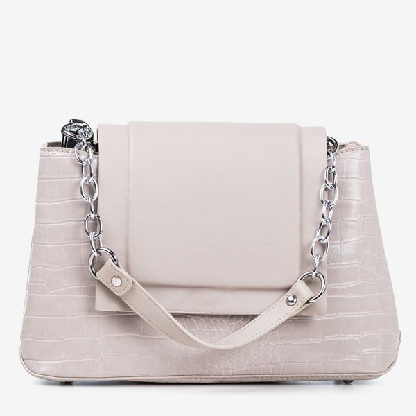 Geantă de mână pentru femei gri cu relief de animale - Genti de mână