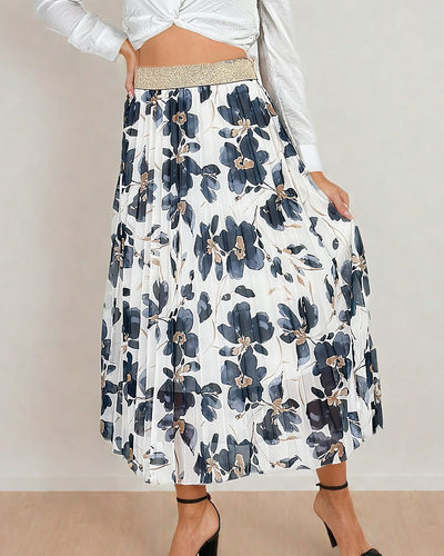 Royalfashion Fustă midi plisată florală pentru femei
