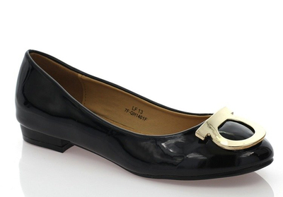 OUTLET Balerini negri pentru femei cu decor Kluasa - Încălțăminte