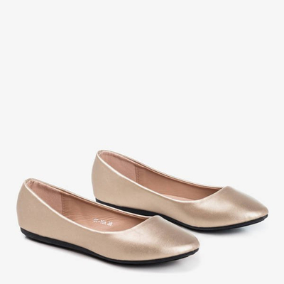 OUTLET Balerini de dama din piele ecologica aurie Mareusa - Pantofi